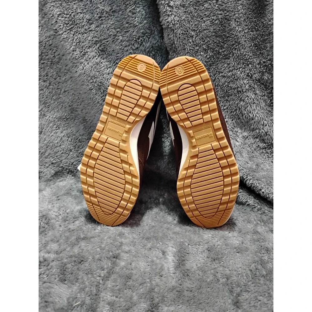 No Boundaries Women's Brown/White Lace Up Low Top Athletic Sneakers